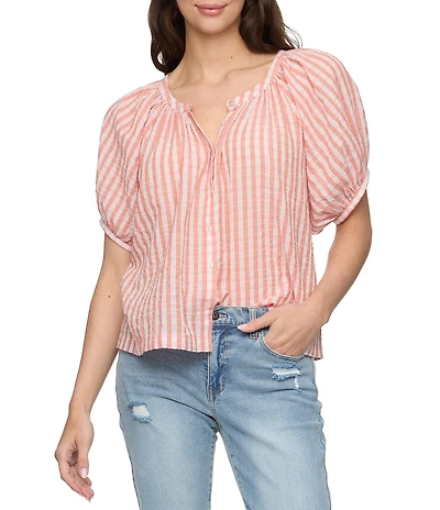 Flag and Anthem Carolina Short Sleeve Plaid Top