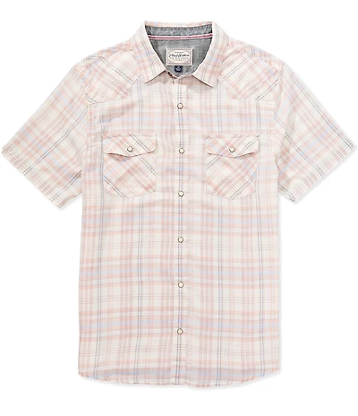 Flag and Anthem Cedro Vintage Plaid Short Sleeve Woven Western Shirt