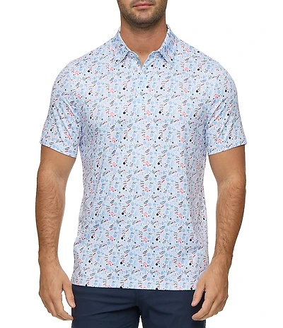 Flag and Anthem Chester Americana BBQ Print MadeFlex Performance Short Sleeve Polo Shirt