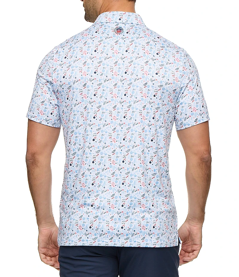 Flag and Anthem Chester Americana BBQ Print MadeFlex Performance Short Sleeve Polo Shirt