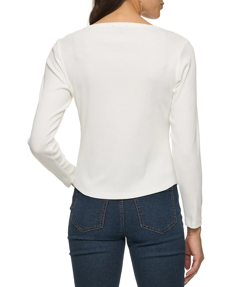 Flag and Anthem Denning Long Sleeve Rib Knit Henley T-Shirt