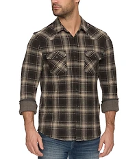 Flag and Anthem Desert Son Long Sleeve Plaid Hero Stretch Performance Flannel Western Shirt