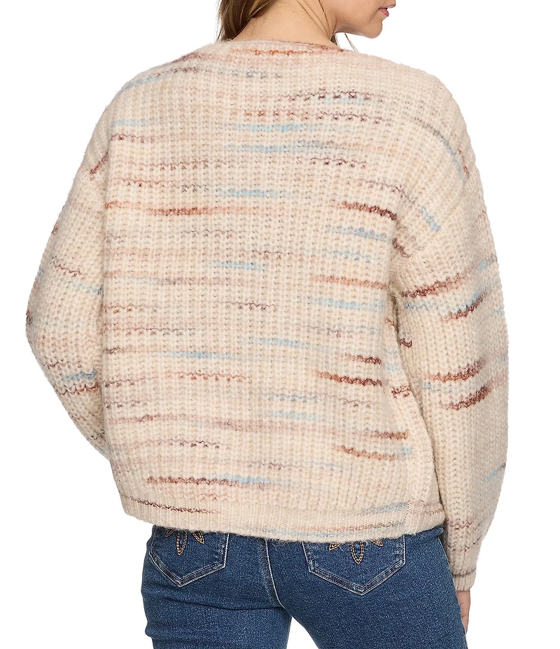 Flag and Anthem Dorset Balloon-Sleeve Space-Dyed Knit Wool Blend Cardigan