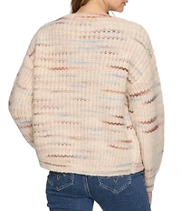 Flag and Anthem Dorset Balloon-Sleeve Space-Dyed Knit Wool Blend Cardigan