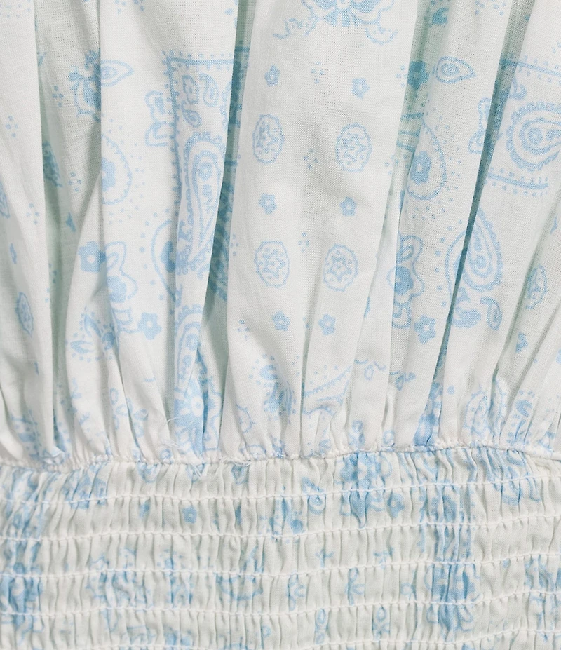 Flag and Anthem Elena Short Flutter Sleeve Light Printed Top