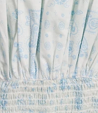 Flag and Anthem Elena Short Flutter Sleeve Light Printed Top