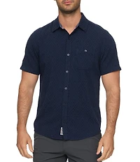 Flag and Anthem Faywood Short Sleeve Textured Jacquard Woven Shirt