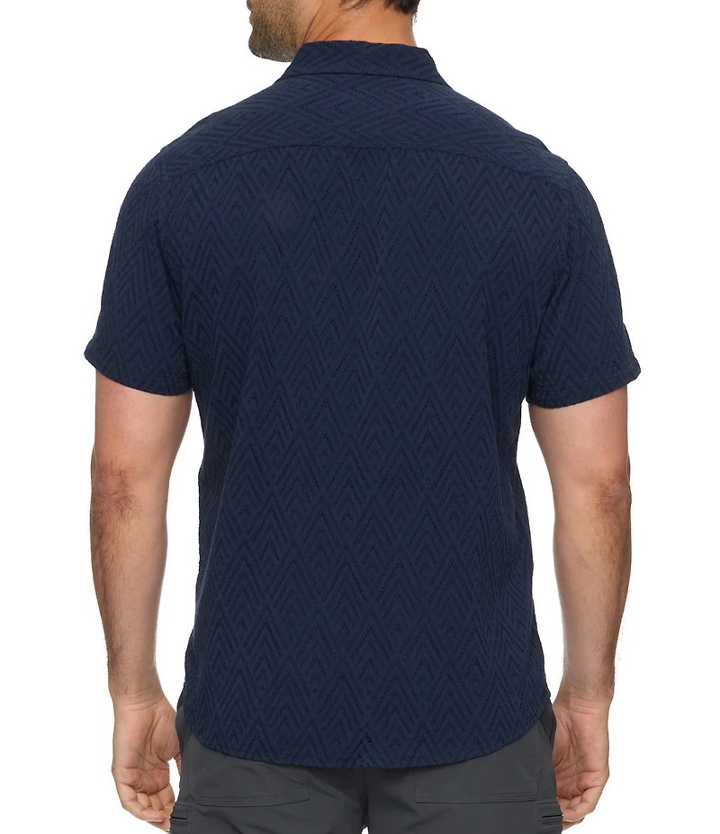 Flag and Anthem Faywood Short Sleeve Textured Jacquard Woven Shirt