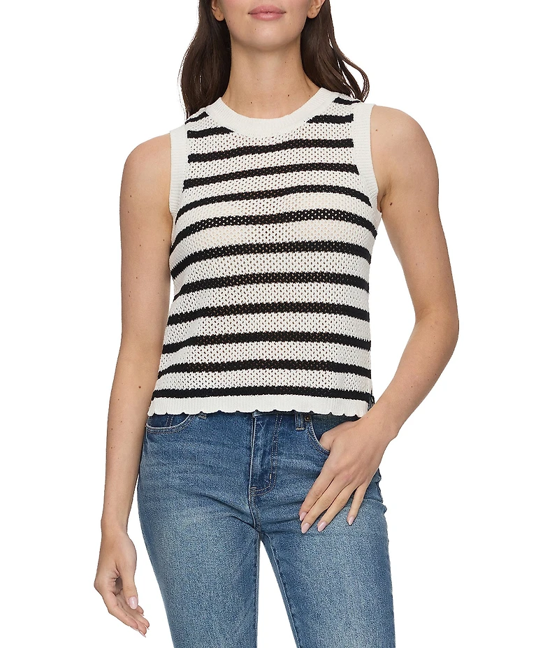 Flag and Anthem Iris Striped Open Stitch Tank Top