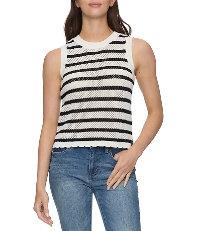 Flag and Anthem Iris Striped Open Stitch Tank Top