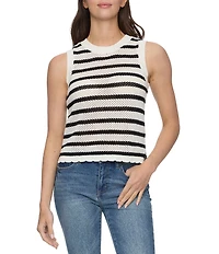 Flag and Anthem Iris Striped Open Stitch Tank Top