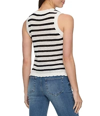 Flag and Anthem Iris Striped Open Stitch Tank Top