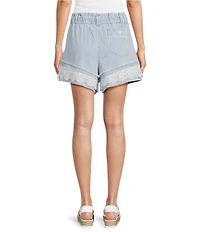 Flag and Anthem Jolene Stripe Lace Hem Drawstring Shorts