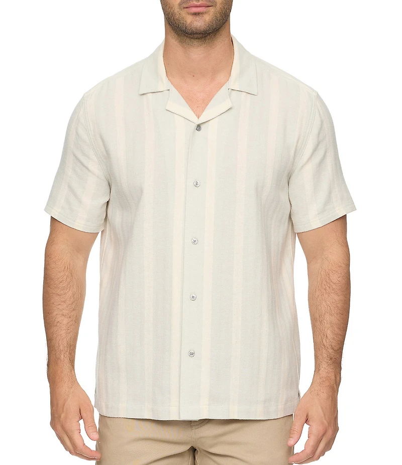 Flag and Anthem Judson Short Sleeve Stripe Camp Collar Shirt