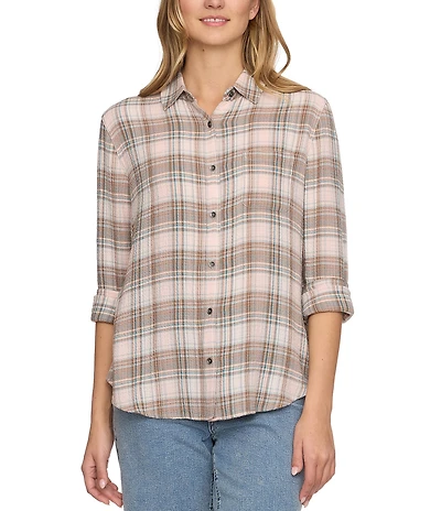 Flag and Anthem Leetonia Long Sleeve Plaid Oversized Woven Shirt