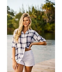 Flag and Anthem Leetonia Plaid Long Sleeve Oversized Woven Shirt