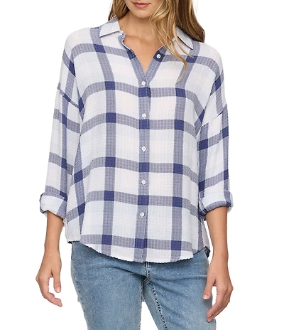 Flag and Anthem Leetonia Plaid Long Sleeve Oversized Woven Shirt