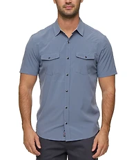 Flag and Anthem Longmont UPF Performance Solid Short Sleeve Woven Western Shirt
