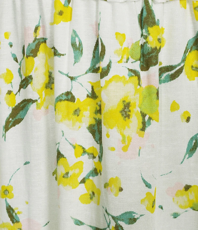 Flag and Anthem Lucy Floral V-Neck Short Sleeve Smocked High Waist Midi Dress