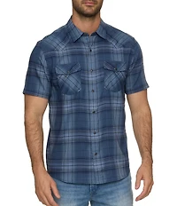 Flag and Anthem Moorhead UPF Performance Plaid Short Sleeve Western Shirt