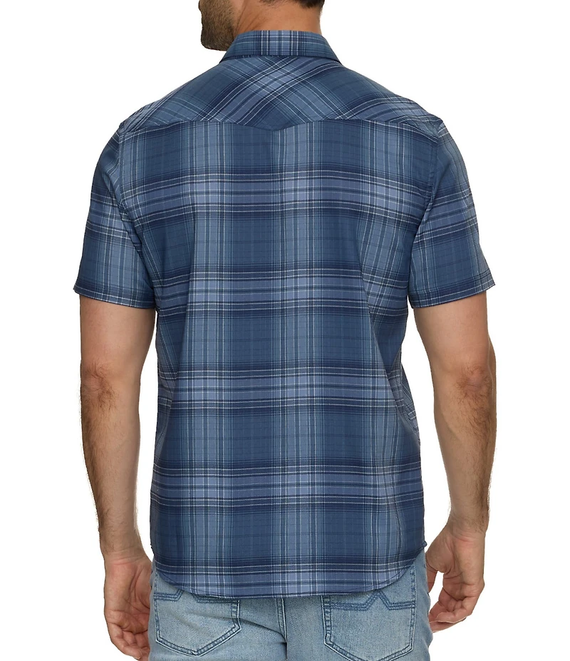 Flag and Anthem Moorhead UPF Performance Plaid Short Sleeve Western Shirt