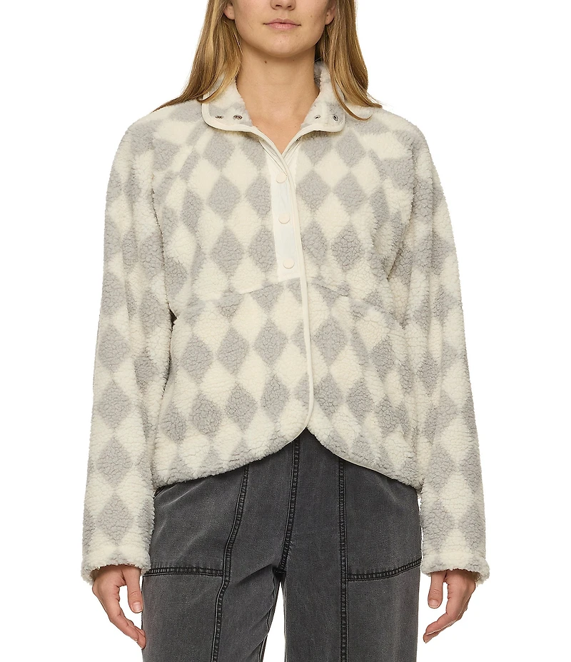 Flag and Anthem Nina Patterned Long Sleeve Faux Sherpa Jacket