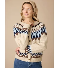 Flag and Anthem Odessa Long Sleeve Fair Isle Wool Blend Cardigan