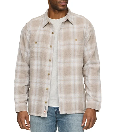 Flag and Anthem Pandale Diamond Quilted Plaid Long Sleeve Shirt Jacket