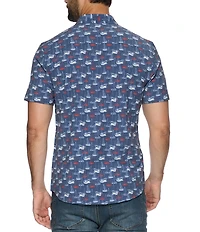 Flag and Anthem Perkins Boat Printed UPF Performance Short Sleeve Woven Shirt