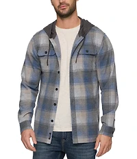 Flag and Anthem Poston Hero Stretch Hooded Long Sleeve Plaid Flannel Hoodie