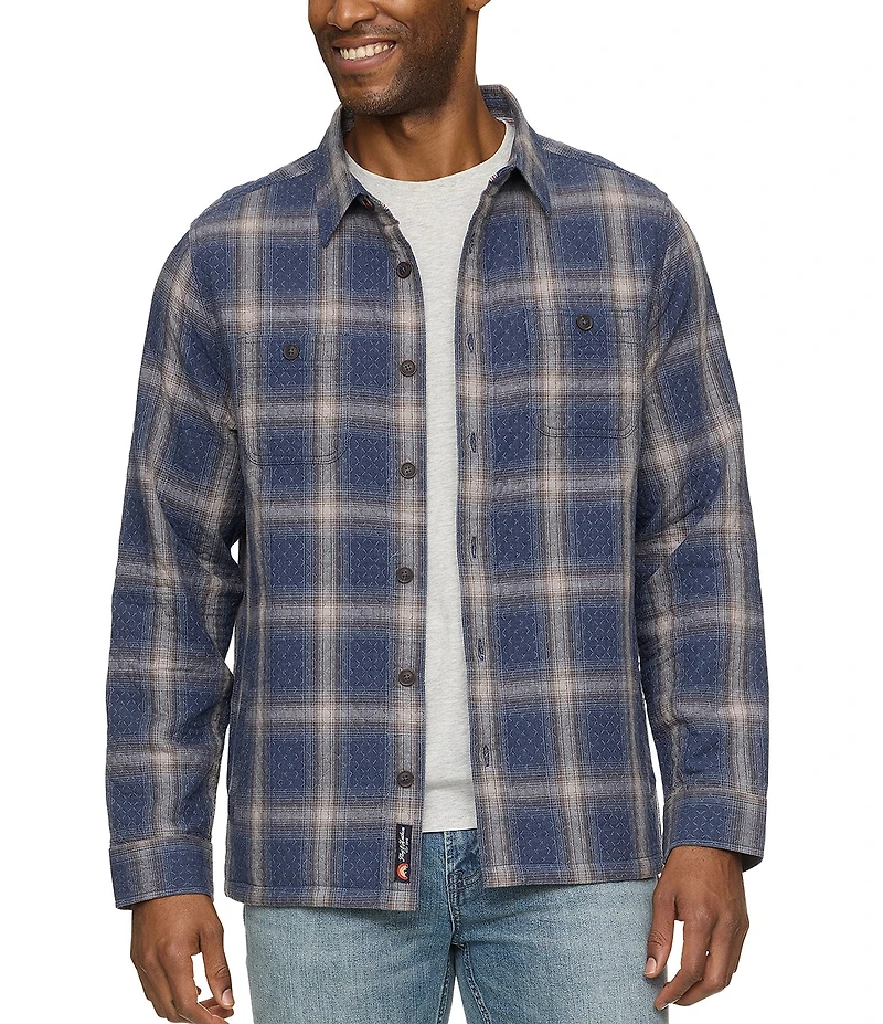 Flag and Anthem Provo Diamond Quilted Plaid Long Sleeve Shirt Jacket