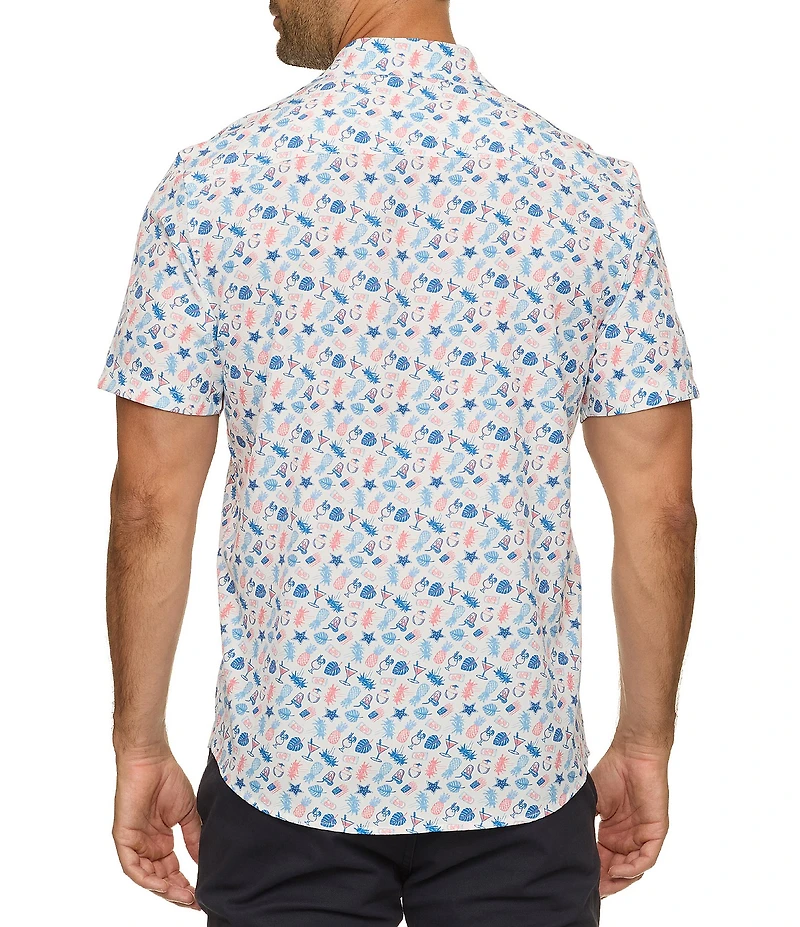 Flag and Anthem Sayreville Short Sleeve Tropical Printed UPF Performance Shirt