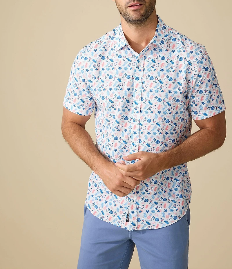 Flag and Anthem Sayreville Short Sleeve Tropical Printed UPF Performance Shirt