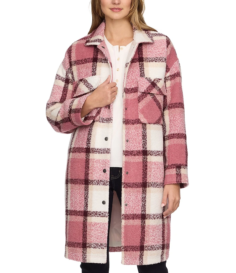 Flag and Anthem Sharon Plaid Longline Brushed Woven Jacket