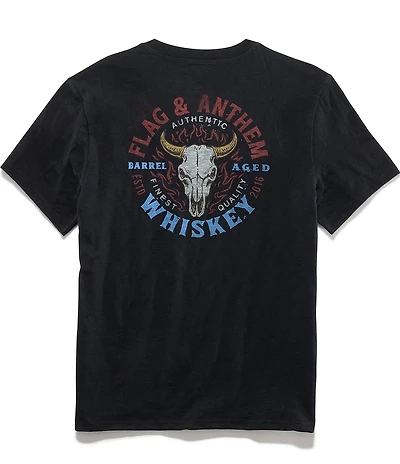Flag and Anthem Short Sleeve Bullskull Slub T-Shirt