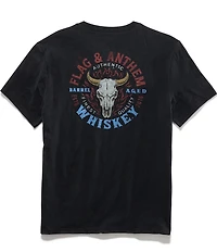 Flag and Anthem Short Sleeve Bullskull Slub T-Shirt
