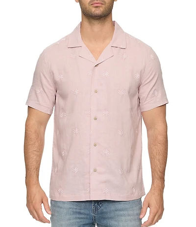 Flag and Anthem Short Sleeve Chandler Leaf Embroiderd Camp Collar Shirt