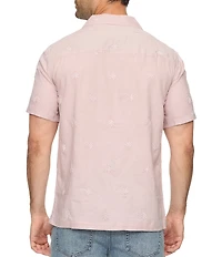 Flag and Anthem Short Sleeve Chandler Leaf Embroiderd Camp Collar Shirt