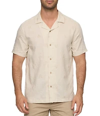 Flag and Anthem Short Sleeve Chandler Leaf Embroiderd Camp Collar Shirt