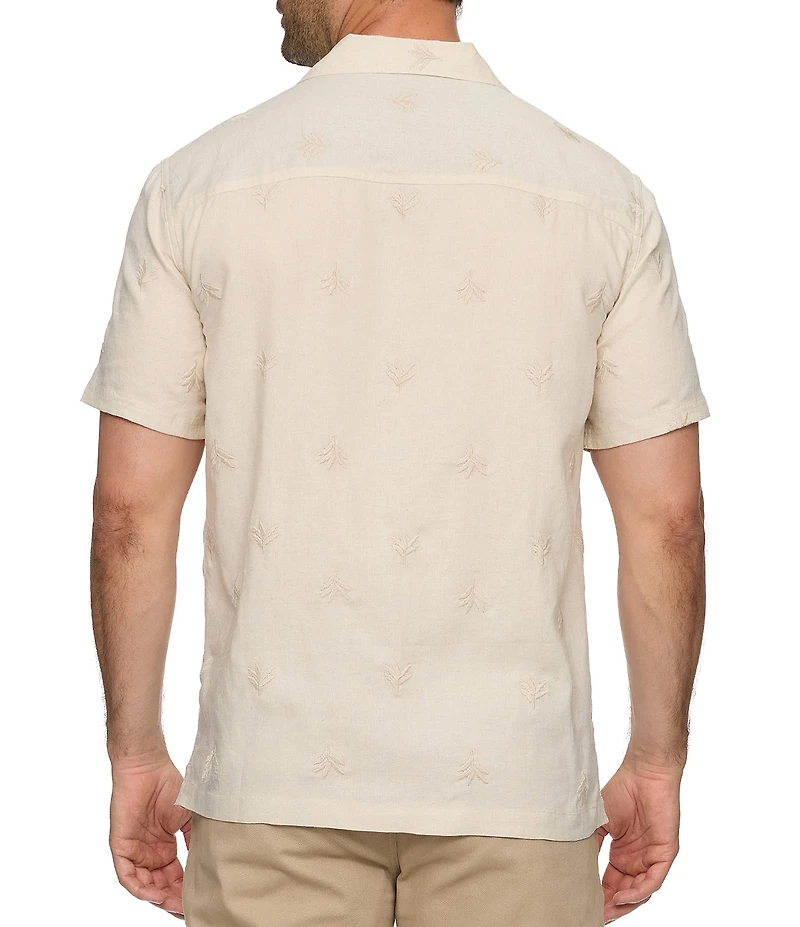 Flag and Anthem Short Sleeve Chandler Leaf Embroiderd Camp Collar Shirt