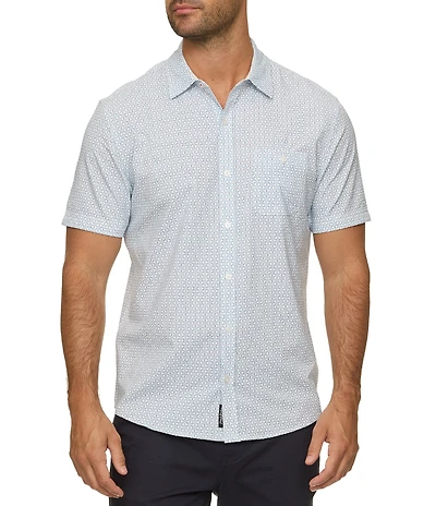 Flag And Anthem Short Sleeve Evanston Printed UPF Textured Performance Shirt