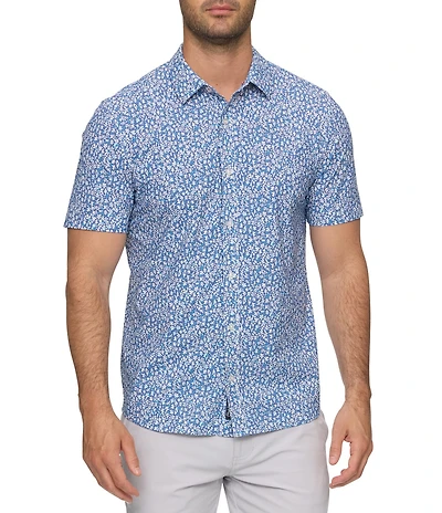 Flag and Anthem Short Sleeve Floral Button Front Shirt