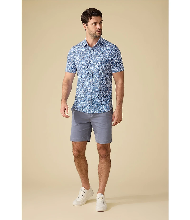 Flag and Anthem Short Sleeve Floral Button Front Shirt