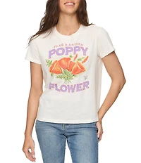 Flag and Anthem Short Sleeve Graphic Poppies Tee