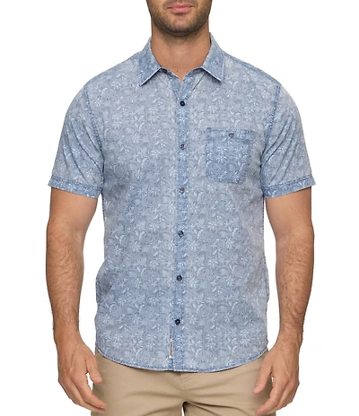 Flag and Anthem Short Sleeve Printed Soft Vintage Woven Shirt