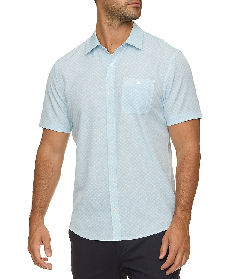 Flag and Anthem Short Sleeve Printed UPF Textured Shirt