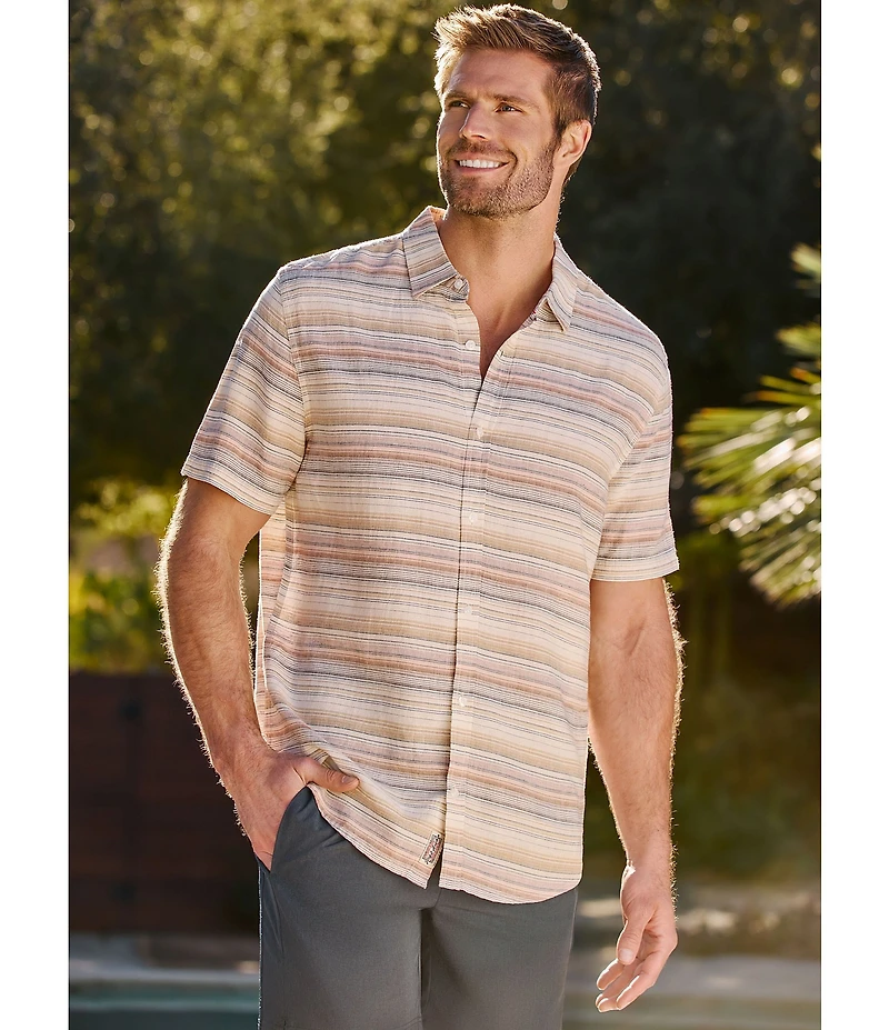 Flag and Anthem Short Sleeve Westmont Striped Woven Shirt