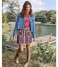 Flag and Anthem Sidney Cropped Denim Jacket