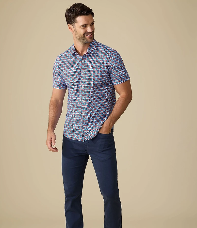 Flag and Anthem Summerville Tropical Print Short Sleeve Shirt