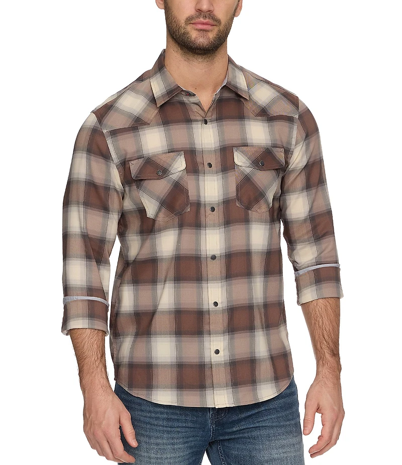 Flag and Anthem Topeka MadeFlex UPF Performance Long Sleeve Plaid Western Shirt